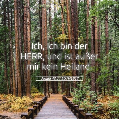 Picture 05 - Jesaja 43:11 LUTH1912 - Ich, ich bin der HERR, und ist außer mir kein - Bible Verse Picture
