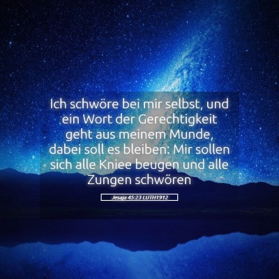 Picture 05 - Jesaja 45:23 LUTH1912 - Ich schwöre bei mir selbst, und ein Wort der - Bible Verse Picture
