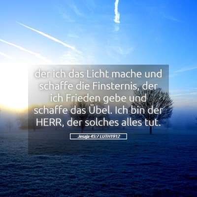Picture 05 - Jesaja 45:7 LUTH1912 - der ich das Licht mache und schaffe die - Bible Verse Picture