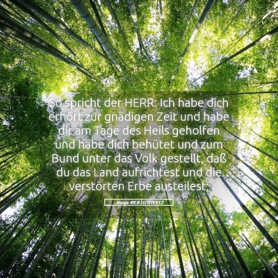 Picture 05 - Jesaja 49:8 LUTH1912 - So spricht der HERR: Ich habe dich erhört zur - Bible Verse Picture
