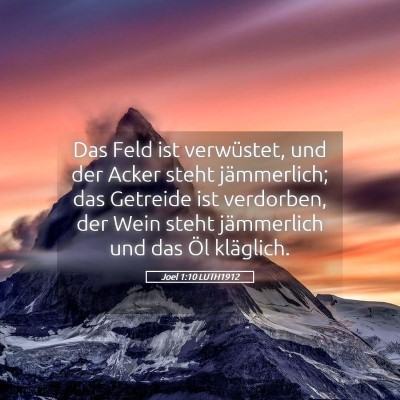 Picture 05 - Joel 1:10 LUTH1912 - Das Feld ist verwüstet, und der Acker steht - Bible Verse Picture