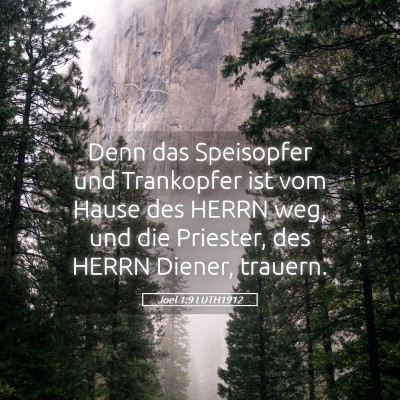 Picture 05 - Joel 1:9 LUTH1912 - Denn das Speisopfer und Trankopfer ist vom Hause - Bible Verse Picture