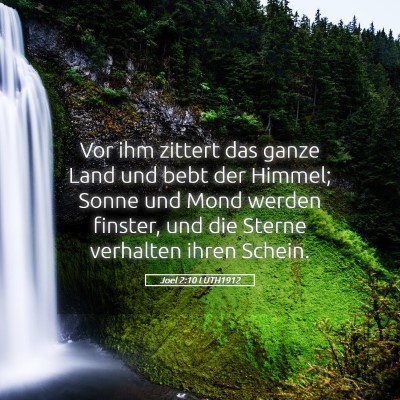 Picture 05 - Joel 2:10 LUTH1912 - Vor ihm zittert das ganze Land und bebt der - Bible Verse Picture
