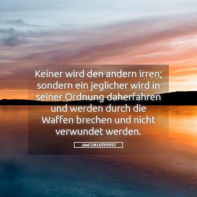 Picture 05 - Joel 2:8 LUTH1912 - Keiner wird den andern irren; sondern ein - Bible Verse Picture