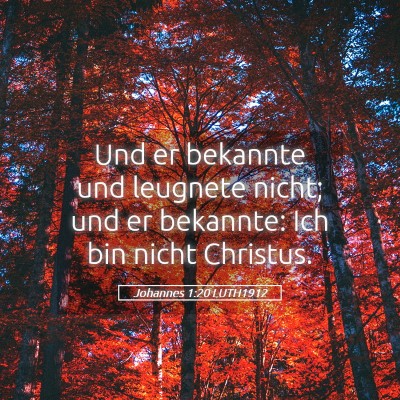 Picture 05 - Johannes 1:20 LUTH1912 - Und er bekannte und leugnete nicht; und er - Bible Verse Picture