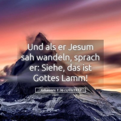 Picture 05 - Johannes 1:36 LUTH1912 - Und als er Jesum sah wandeln, sprach er: Siehe, - Bible Verse Picture