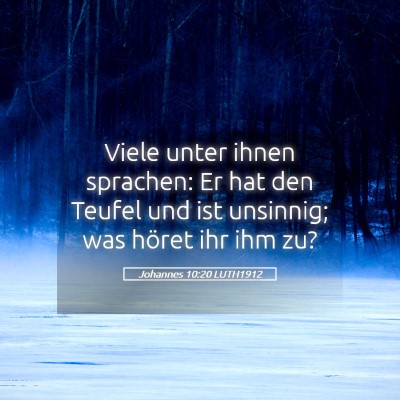 Picture 05 - Johannes 10:20 LUTH1912 - Viele unter ihnen sprachen: Er hat den Teufel und - Bible Verse Picture