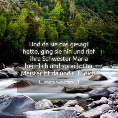 Picture 05 - Johannes 11:28 LUTH1912 - Und da sie das gesagt hatte, ging sie hin und - Bible Verse Picture