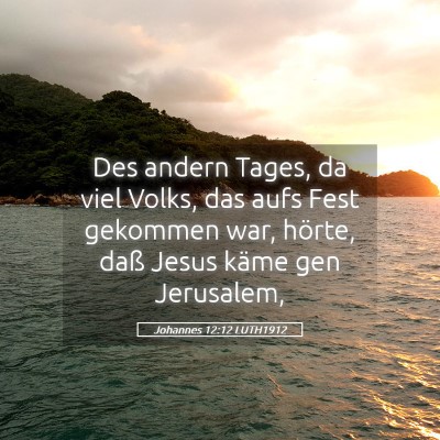 Picture 05 - Johannes 12:12 LUTH1912 - Des andern Tages, da viel Volks, das aufs Fest - Bible Verse Picture