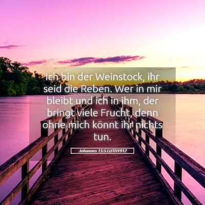 Picture 05 - Johannes 15:5 LUTH1912 - Ich bin der Weinstock, ihr seid die Reben. Wer in - Bible Verse Picture