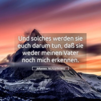 Picture 05 - Johannes 16:3 LUTH1912 - Und solches werden sie euch darum tun, daß sie - Bible Verse Picture