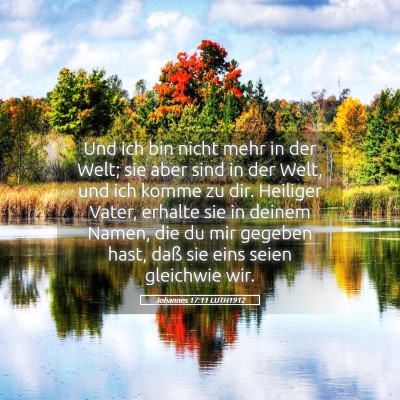 Picture 05 - Johannes 17:11 LUTH1912 - Und ich bin nicht mehr in der Welt; sie aber sind - Bible Verse Picture