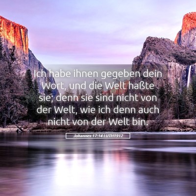 Picture 05 - Johannes 17:14 LUTH1912 - Ich habe ihnen gegeben dein Wort, und die Welt - Bible Verse Picture