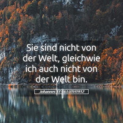 Picture 05 - Johannes 17:16 LUTH1912 - Sie sind nicht von der Welt, gleichwie ich auch - Bible Verse Picture