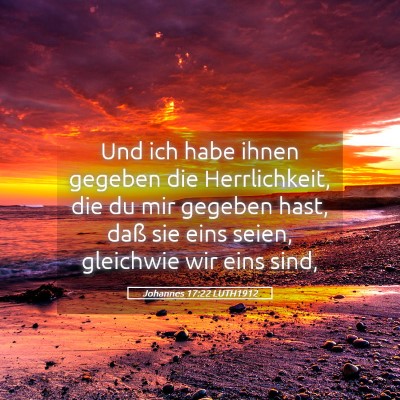 Picture 05 - Johannes 17:22 LUTH1912 - Und ich habe ihnen gegeben die Herrlichkeit, die - Bible Verse Picture