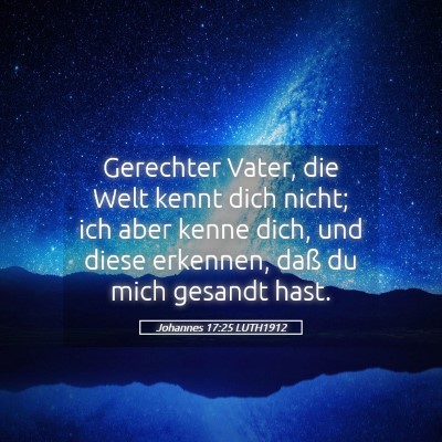 Picture 05 - Johannes 17:25 LUTH1912 - Gerechter Vater, die Welt kennt dich nicht; ich - Bible Verse Picture