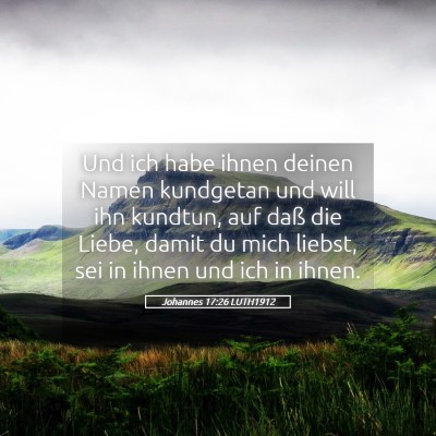 Picture 05 - Johannes 17:26 LUTH1912 - Und ich habe ihnen deinen Namen kundgetan und - Bible Verse Picture