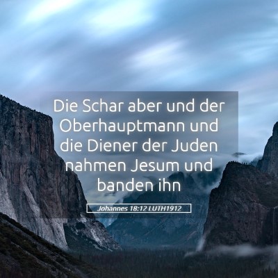 Picture 05 - Johannes 18:12 LUTH1912 - Die Schar aber und der Oberhauptmann und die - Bible Verse Picture