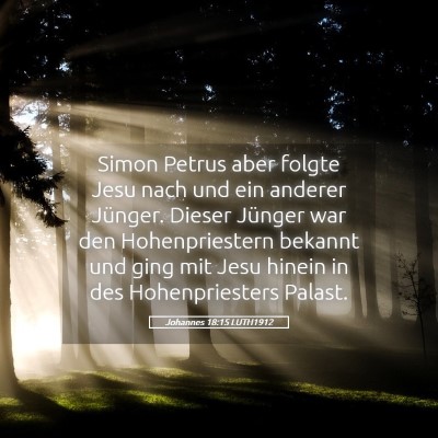 Picture 05 - Johannes 18:15 LUTH1912 - Simon Petrus aber folgte Jesu nach und ein - Bible Verse Picture