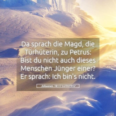 Picture 05 - Johannes 18:17 LUTH1912 - Da sprach die Magd, die Türhüterin, zu Petrus: - Bible Verse Picture