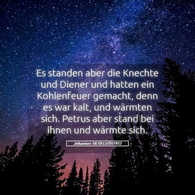 Picture 05 - Johannes 18:18 LUTH1912 - Es standen aber die Knechte und Diener und hatten - Bible Verse Picture
