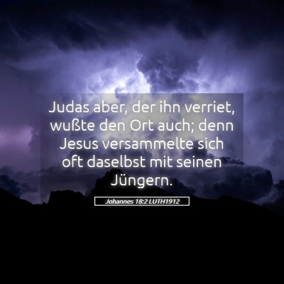 Picture 05 - Johannes 18:2 LUTH1912 - Judas aber, der ihn verriet, wußte den Ort auch; - Bible Verse Picture