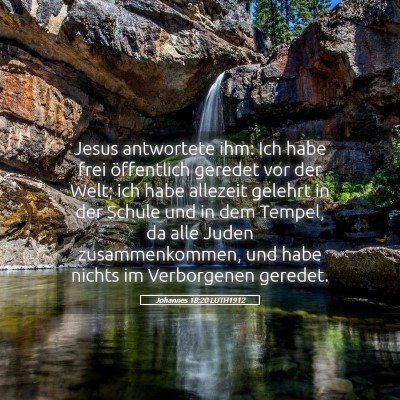 Picture 05 - Johannes 18:20 LUTH1912 - Jesus antwortete ihm: Ich habe frei öffentlich - Bible Verse Picture