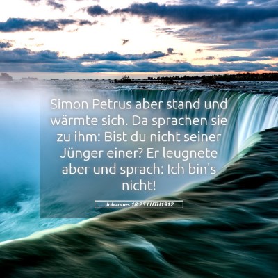 Picture 05 - Johannes 18:25 LUTH1912 - Simon Petrus aber stand und wärmte sich. Da - Bible Verse Picture
