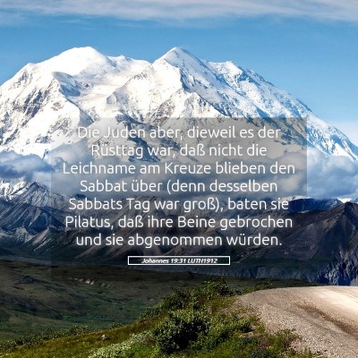 Picture 05 - Johannes 19:31 LUTH1912 - Die Juden aber, dieweil es der Rüsttag war, daß - Bible Verse Picture