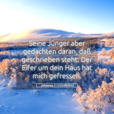 Picture 05 - Johannes 2:17 LUTH1912 - Seine Jünger aber gedachten daran, daß - Bible Verse Picture