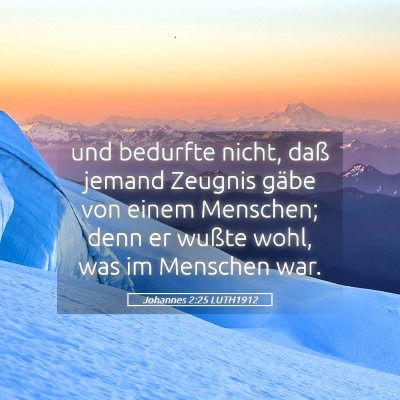 Picture 05 - Johannes 2:25 LUTH1912 - und bedurfte nicht, daß jemand Zeugnis gäbe von - Bible Verse Picture