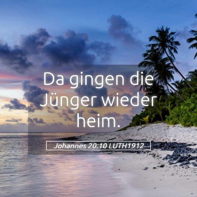 Picture 05 - Johannes 20:10 LUTH1912 - Da gingen die Jünger wieder - Bible Verse Picture