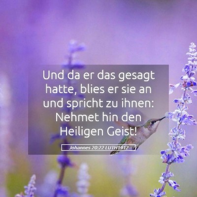 Picture 05 - Johannes 20:22 LUTH1912 - Und da er das gesagt hatte, blies er sie an und - Bible Verse Picture