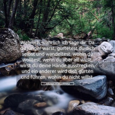 Picture 05 - Johannes 21:18 LUTH1912 - Wahrlich, wahrlich ich sage dir: Da du jünger - Bible Verse Picture