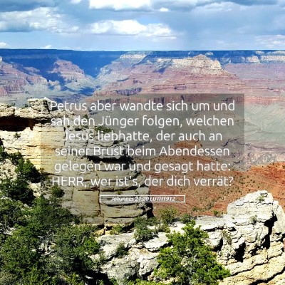 Picture 05 - Johannes 21:20 LUTH1912 - Petrus aber wandte sich um und sah den Jünger - Bible Verse Picture