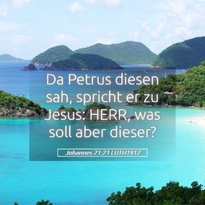 Picture 05 - Johannes 21:21 LUTH1912 - Da Petrus diesen sah, spricht er zu Jesus: HERR, - Bible Verse Picture