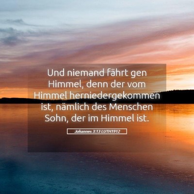 Picture 05 - Johannes 3:13 LUTH1912 - Und niemand fährt gen Himmel, denn der vom - Bible Verse Picture