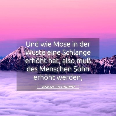 Picture 05 - Johannes 3:14 LUTH1912 - Und wie Mose in der Wüste eine Schlange erhöht - Bible Verse Picture