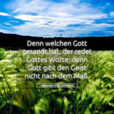 Picture 05 - Johannes 3:34 LUTH1912 - Denn welchen Gott gesandt hat, der redet Gottes - Bible Verse Picture