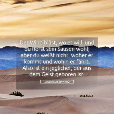 Picture 05 - Johannes 3:8 LUTH1912 - Der Wind bläst, wo er will, und du hörst sein - Bible Verse Picture