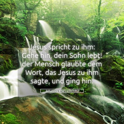 Picture 05 - Johannes 4:50 LUTH1912 - Jesus spricht zu ihm: Gehe hin, dein Sohn lebt! - Bible Verse Picture