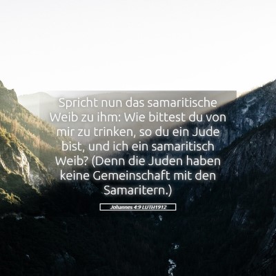 Picture 05 - Johannes 4:9 LUTH1912 - Spricht nun das samaritische Weib zu ihm: Wie - Bible Verse Picture