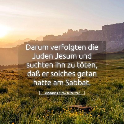 Picture 05 - Johannes 5:16 LUTH1912 - Darum verfolgten die Juden Jesum und suchten ihn - Bible Verse Picture