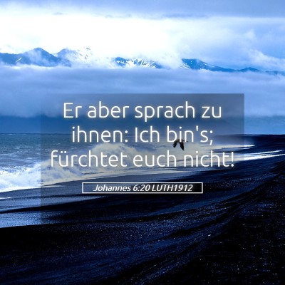 Picture 05 - Johannes 6:20 LUTH1912 - Er aber sprach zu ihnen: Ich bin's; fürchtet - Bible Verse Picture