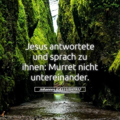 Picture 05 - Johannes 6:43 LUTH1912 - Jesus antwortete und sprach zu ihnen: Murret - Bible Verse Picture
