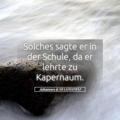 Picture 05 - Johannes 6:59 LUTH1912 - Solches sagte er in der Schule, da er lehrte zu - Bible Verse Picture