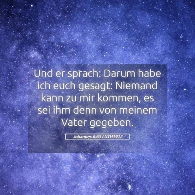 Picture 05 - Johannes 6:65 LUTH1912 - Und er sprach: Darum habe ich euch gesagt: - Bible Verse Picture