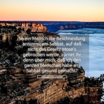 Picture 05 - Johannes 7:23 LUTH1912 - So ein Mensch die Beschneidung annimmt am Sabbat, - Bible Verse Picture