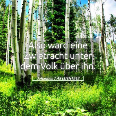 Picture 05 - Johannes 7:43 LUTH1912 - Also ward eine Zwietracht unter dem Volk über - Bible Verse Picture