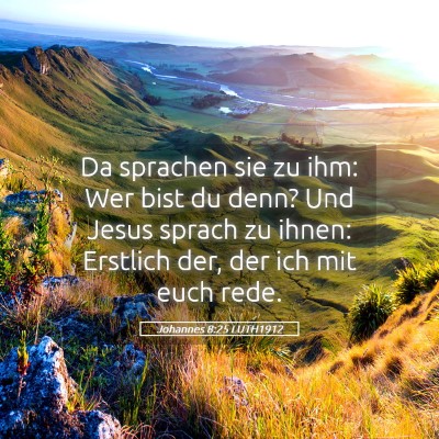 Picture 05 - Johannes 8:25 LUTH1912 - Da sprachen sie zu ihm: Wer bist du denn? Und - Bible Verse Picture